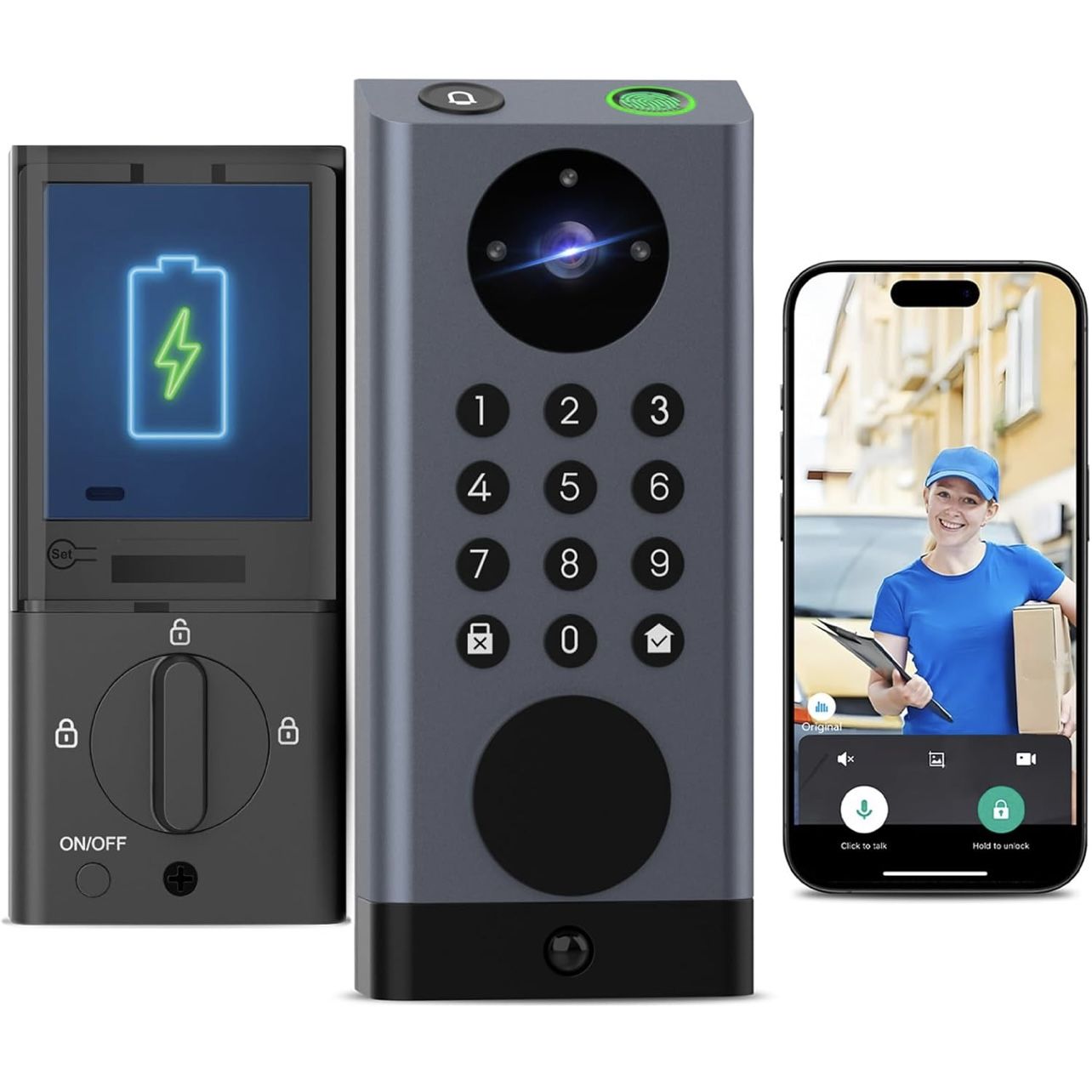 eLinkSmart Smart Door Lock with Camera Deadbolt with Video Doorbell PIR