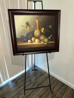 Painting with easel stand