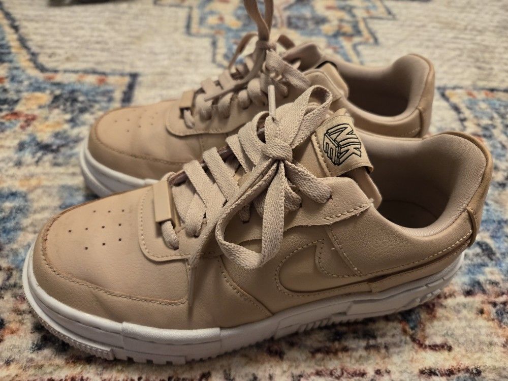 Nike Women's Size 6,5 Air Force 1 Pixel Particle Beige CK6649-200