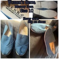 New size 10 memory foam slip on Serra shoes $15