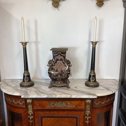 Set De Porcelana Y Bronze Castilian