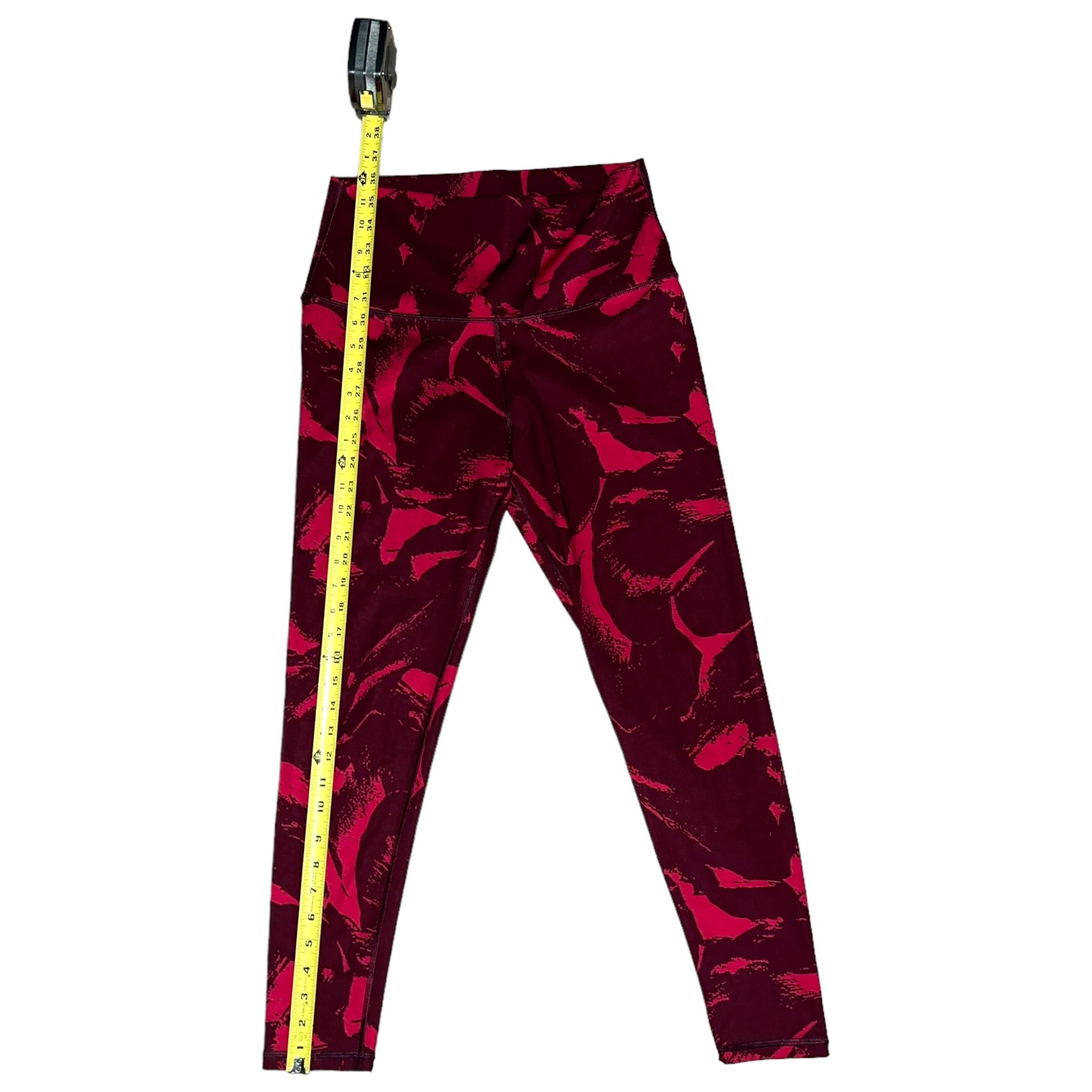 Lululemon Wunder Under Maroon Red Printed High Rise Nulux Tight
