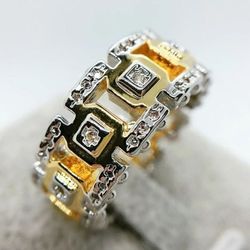 Men's Mechanical Hollow Two Tone Technology Ring - Size 9