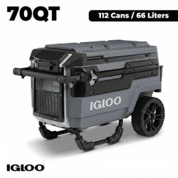 Igloo 70 QT Trailmate Journey Rolling Cooler, Carbonite Gray