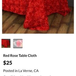 Red Rose Table Cloth