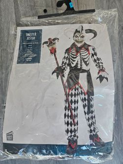 Sinister Jester Halloween Costume Large 12-14
