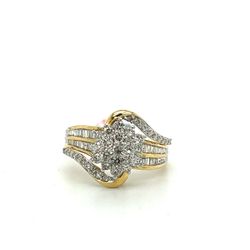 14kt Gold Round Cluster Diamond Ring 1ctw 3.60grams Size 7 1/2 165061 3