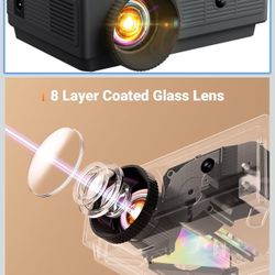 Mini Projector for Outdoor & Home Theater, Phone Projector Compatible with HDMI, USB, TV Stick, Laptop, iOS and Android
