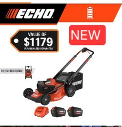 ✨️ ECHO 21 in. 56-Volt Cordless Battery Walk Behind Push Lawn Mower with Two 5.0 Ah Batteries/Rapid Charger W6670