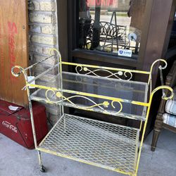 31x16x30 vintage metal shabby cart. 125.00.  Johanna at Antiques and More. Located at 316b Main Street Buda. Antiques vintage retro furniture collecti
