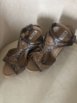 Myra Talitha Hand-Tooled Wedge Shoe