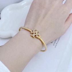 Tory Burch Gold Diamond Logo Bracelet 