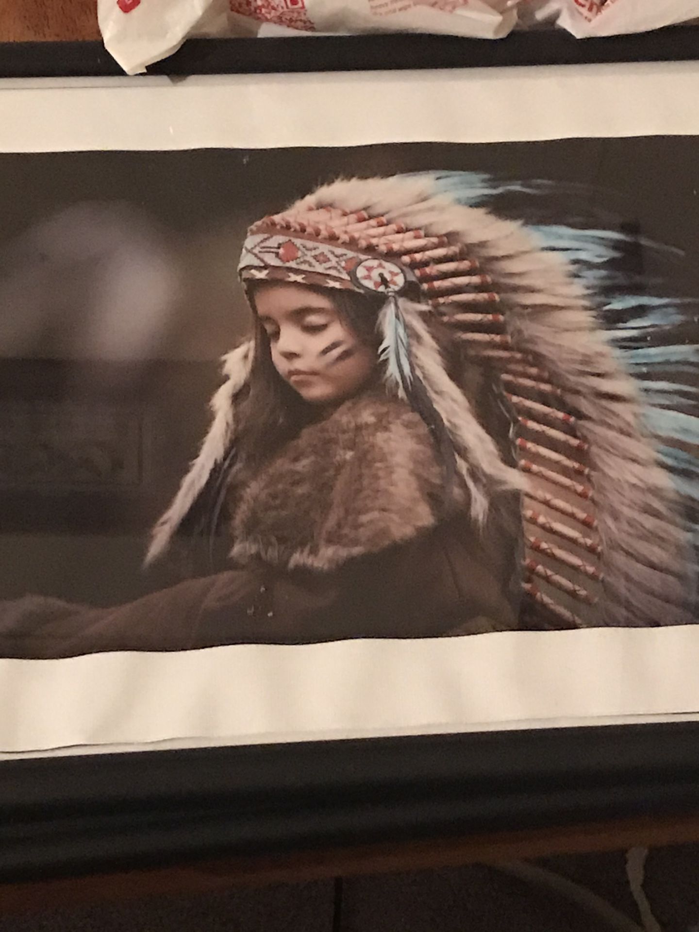 Native American child print framed 11x14