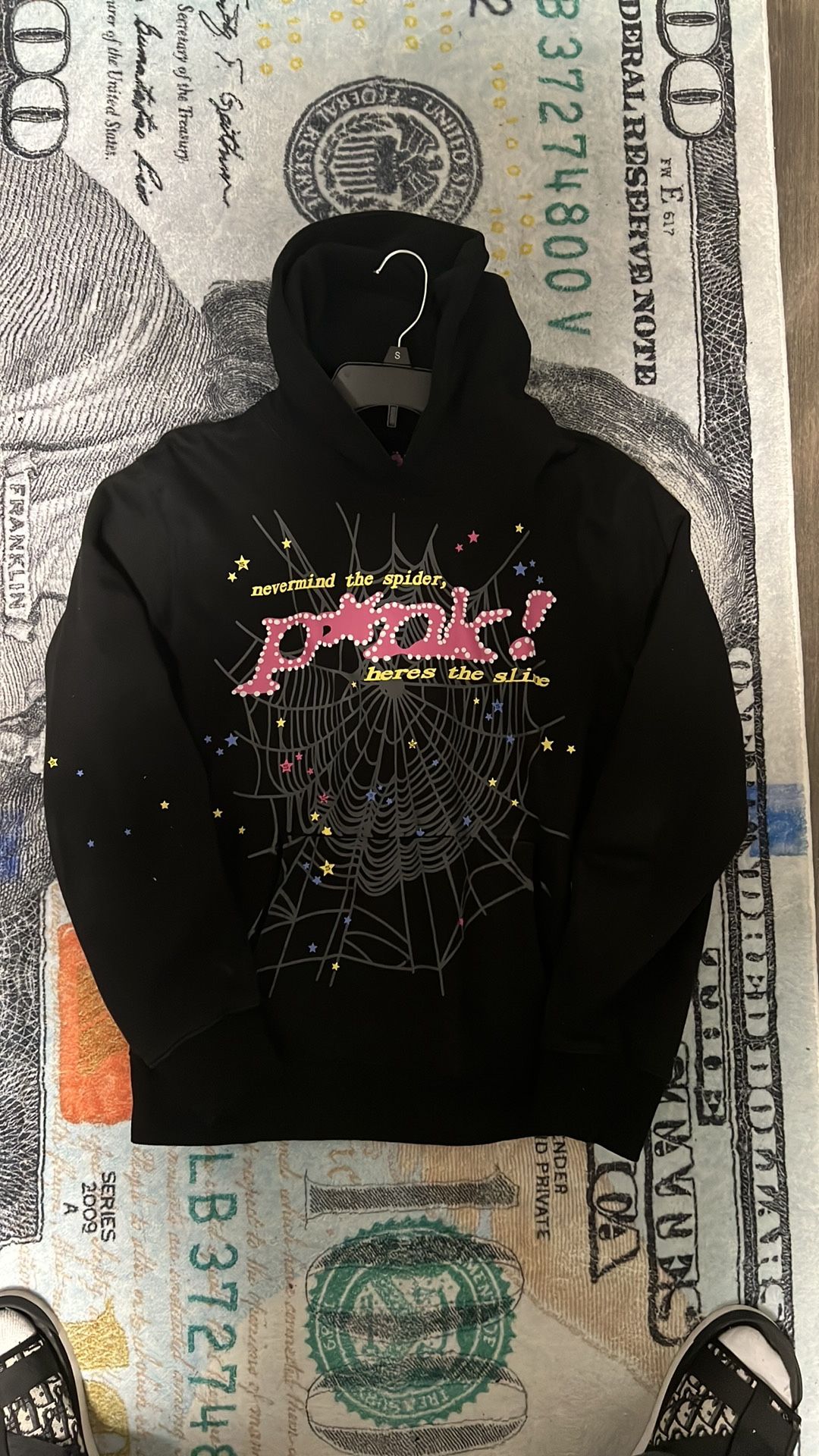 Sp5der hoodie pink