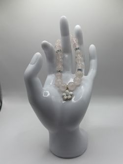 “Blushing Blossom”Rose Quartz Bracelet