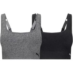 NWT Puma Convertible Sports Bra 2 Pack Grey & Black M