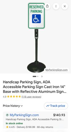 ADA Handicapped Sign & Post Kit: Reserved Parking (handicap) Sign and Post Kit