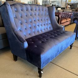 Velvet Wingedback Loveseat 