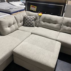 Beige L-shaped Sectional Sofa Set $795