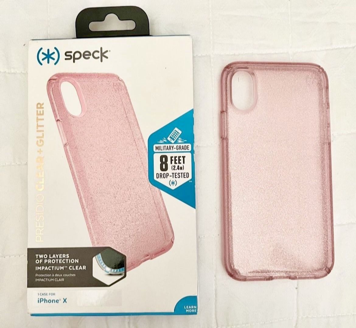 Speck Presidio Case in Bella Pink Glitter for iPhone X or XS