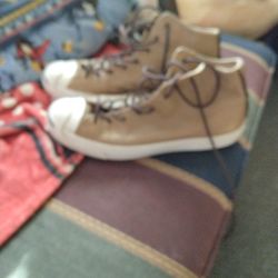 Converse Brown Leather Hitops Jack Purcell 