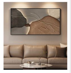 Framed Abstract Brown Tan Wall Art