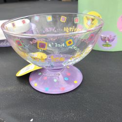 Lolita, “Eating for Two”, hand painted retired sundae bowl, box included