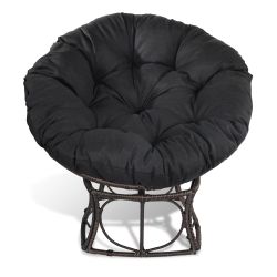 Wicker Rattan Papasan Chair Lounge Chair 360 Degree Swivel Saucer Chair with Thick Cushion Moon Chair for Living Room Bedroom Playroom Study Patio