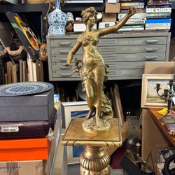 Antique French Metal Statue