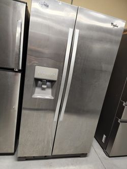 Stainless Steel WHIRLPOOL Side By Side Everything Works 60 Days Warranty Or Free Delivery in Lakeland & Davenport 