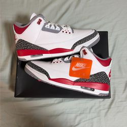 Air Jordan 3 Retro, Fire Red, Size 11,
