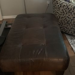 Pottery Barn Leather Ottoman 