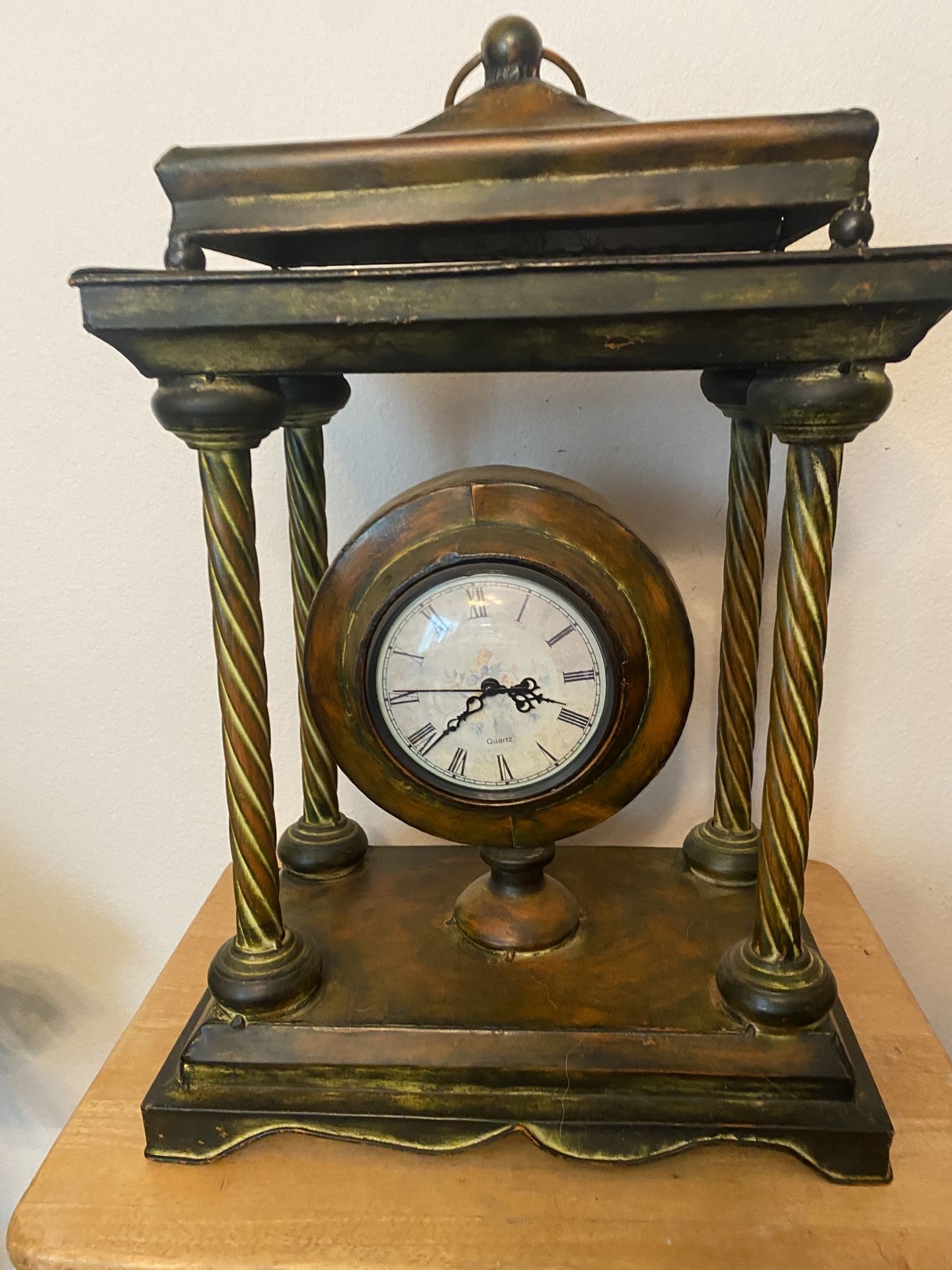 Free Standing Old World Style Metal Clock