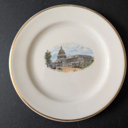 Vintage Capitol Washington DC 22k Gold Porcelain Plate