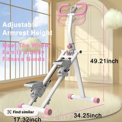 Pink Stair Stepper Climber Machine with Handlebar 330lbs