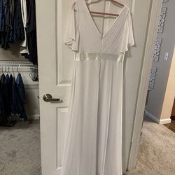 Long White Dress Size 18