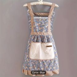 Cute Strap Canvas Apron, Breathable Floral Apron With Hood, Waterproof And Oil-resistant