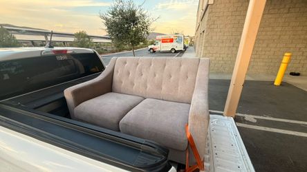 OBO Gray Fabric Loveseat Sofa