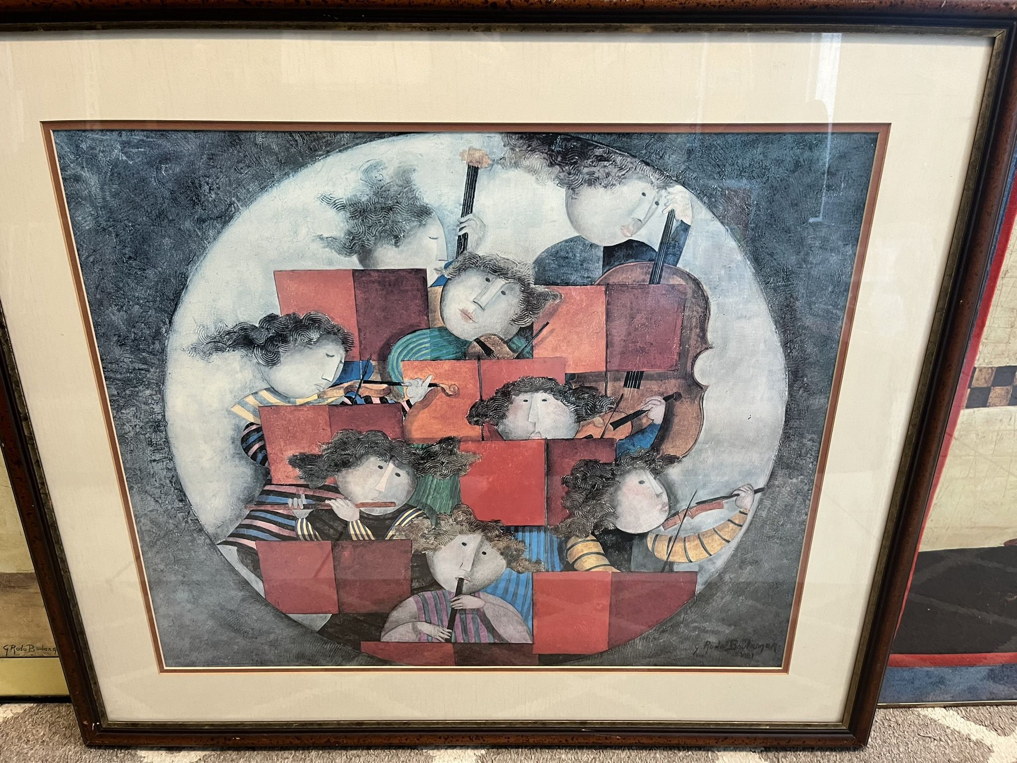 Boulanger Litho Art “Opus 1” And 2 Other Paintings.