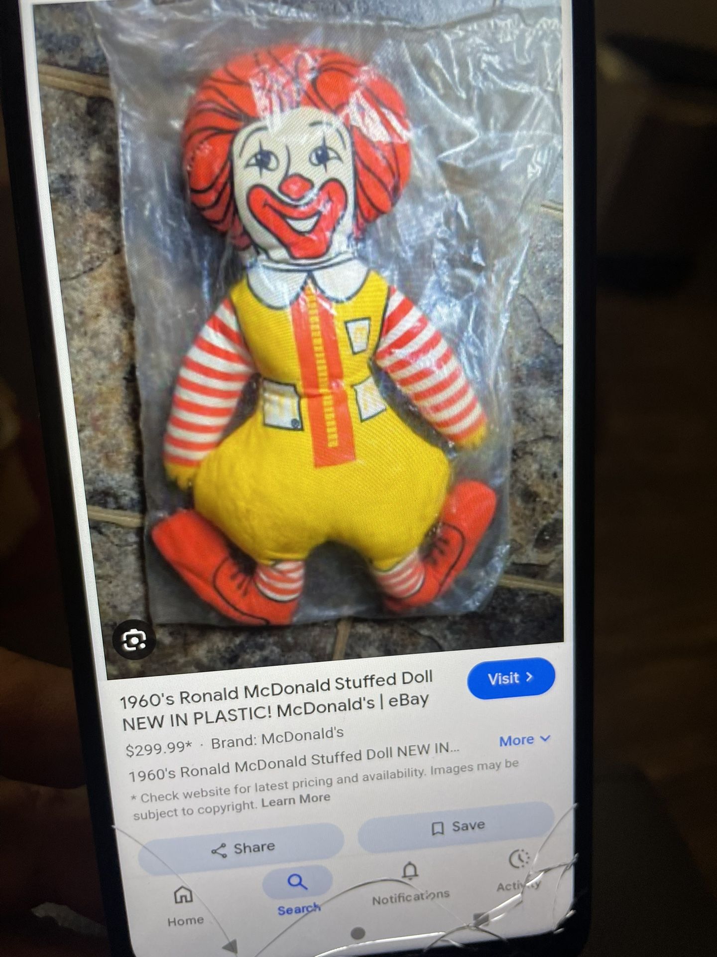 1960 Ronald McDonald doll
