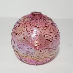 Art Glass Bud Vase Oil Lamp Pink 