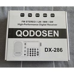 Qodosen Portable Ultra High Sensitivity Multi Band Shortwave Radio FM/LW/MW/SW, New In Box 