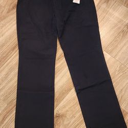 Cat & Jack NWT Girls Straight Fit School Uniform Pants, Navy Blue, Size 14 Plus