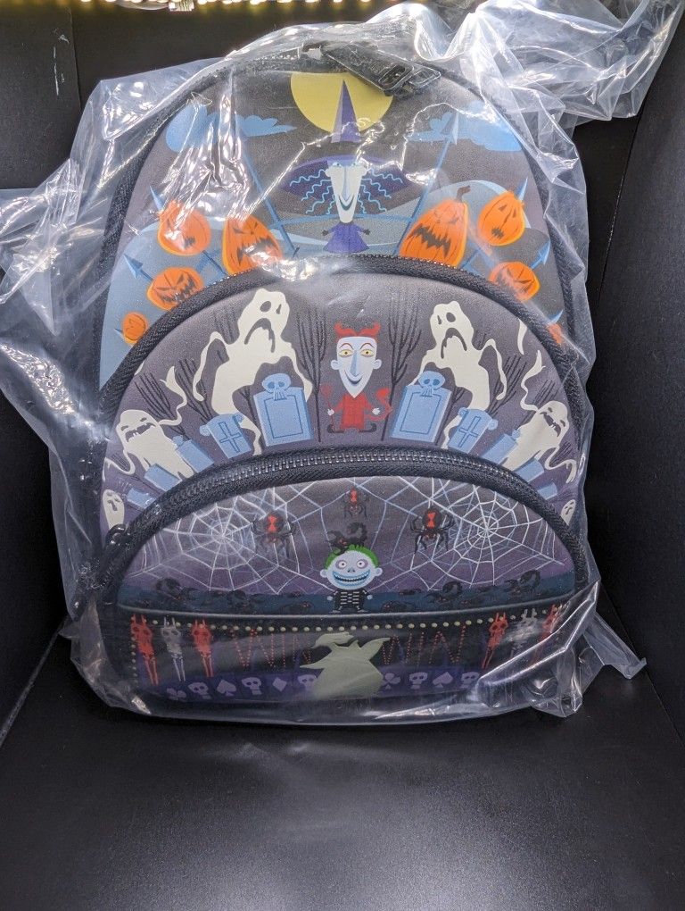 Loungefly The Nightmare Before Christmas Triple Pocket Mini Backpack and Wallet Amazon.com | Loungefly The Nightmare Before Christmas Glow  main image 3