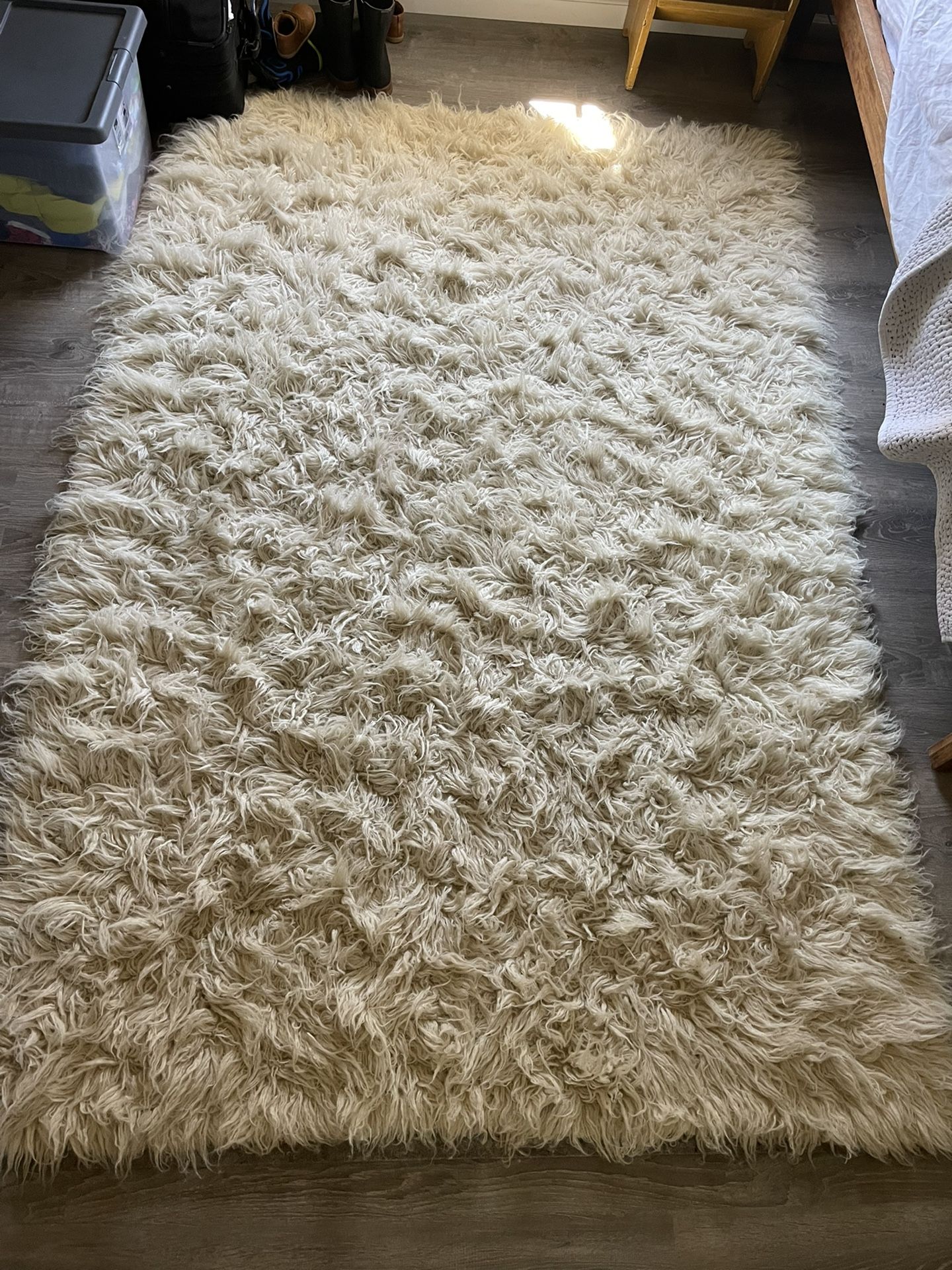 Crate and Barrel Flokati fluff Rug