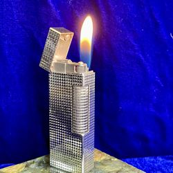 Vintage Rollagas Silver Dunhill Lighter Super Mint Condition Works 1 Year Warranty 