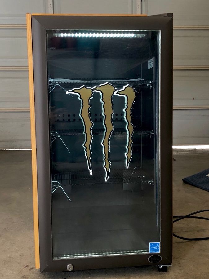 BRAND NEW MONSTER ENERGY DRINK JAVA MINI FRIDGE COOLER REFRIGERATOR RED