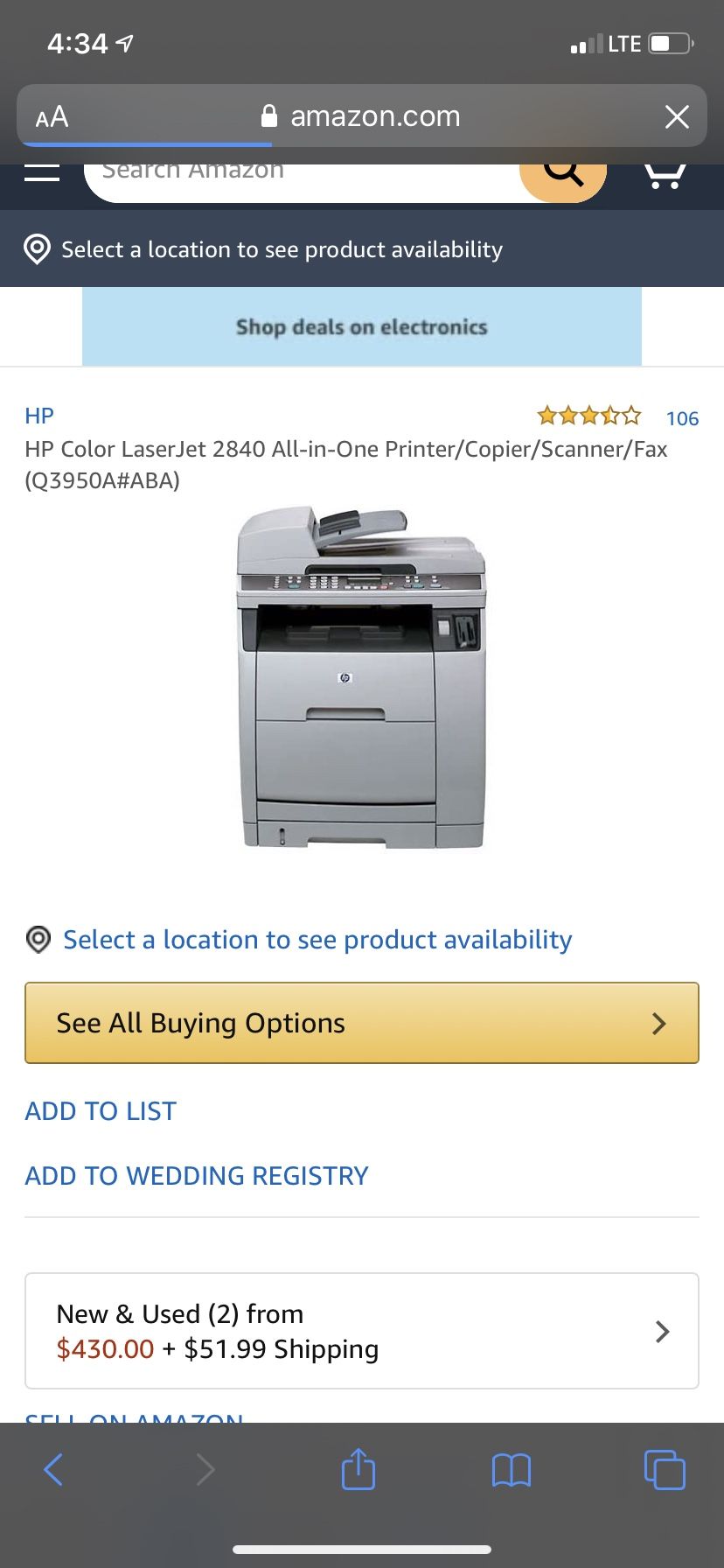 HP Color LaserJet 2840 All-in-One Printer/Copier/Scanner/Fax