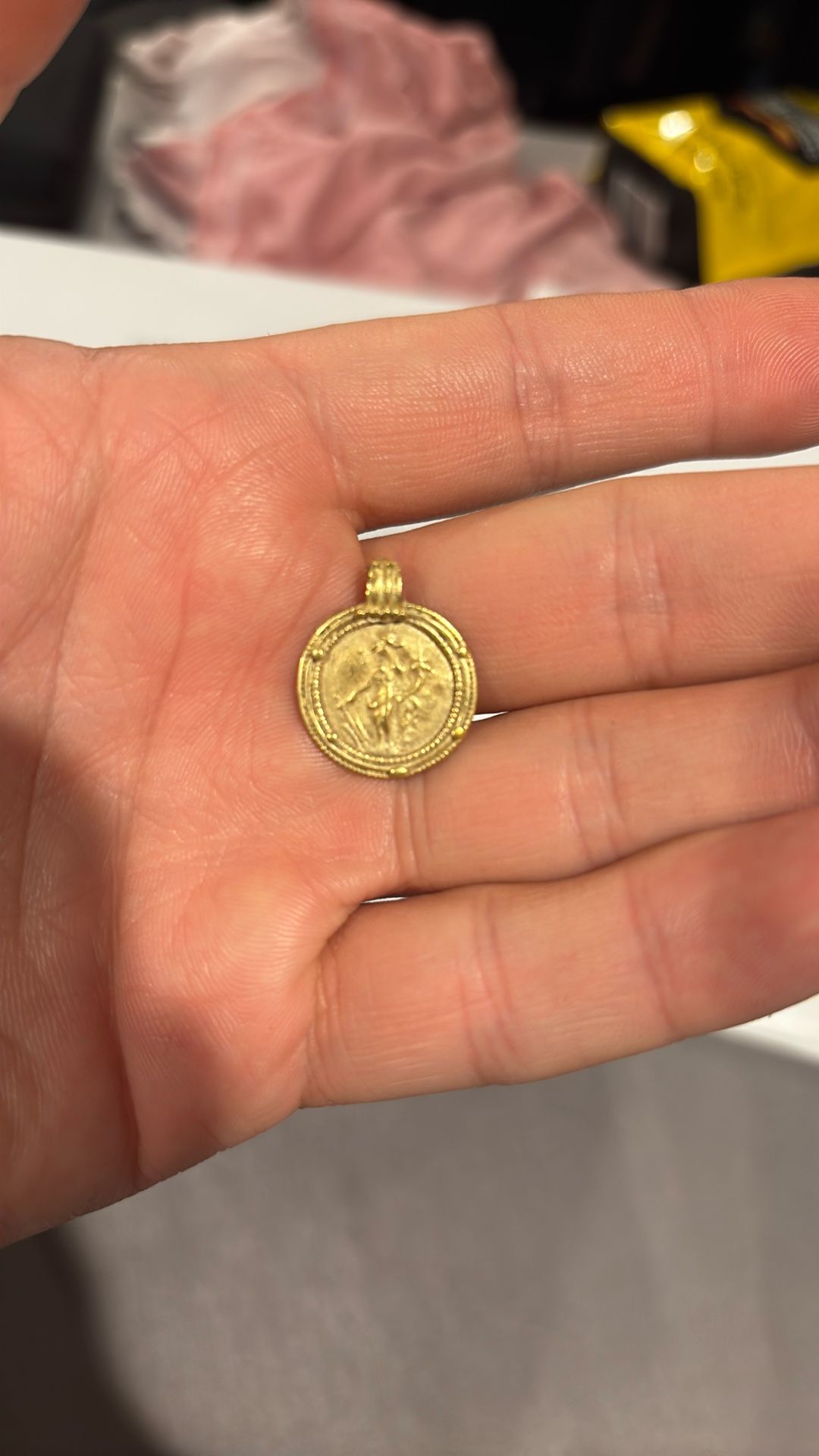 Ancient Roman 18k Gold Lady Fortuna Pendant 1/2nd Century AD