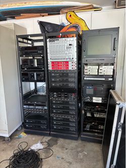 Commercial QSC Pro Audio Amplifier Rack System – Complete Working Setup